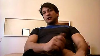 Trying the condom on the hard dick