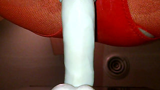 Gay CD, dildo popping deep inside my ass.