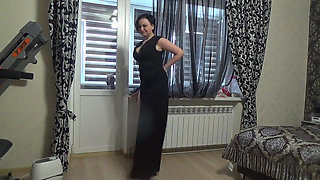 The sexiest my outfit N3 Modeling long classik balck dress for you