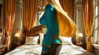 Blindfolded surprise for the Princess Zelda - AI Generated Cartoon