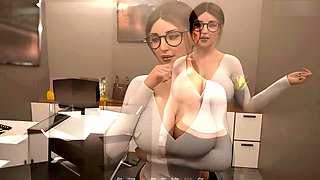 Awkward youthful moments with MissKitty2K in the office
