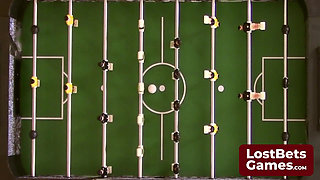 A Strip Foosball Game Promises a Spanking Treat at the End