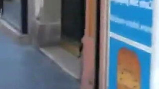 Picked up and sprayed on tits