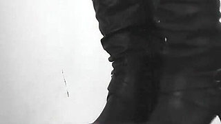 Slave's Orgasm Under Mistress Sydney's Boots
