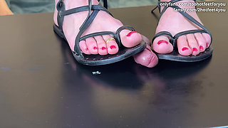 Cockboard cock crush shoejob & footjob with twice the cum