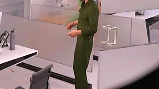 Busty Office Hot Wife Becomes Cum and Piss Slut for a Dirty Old Janitor