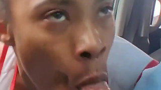 Petite Ebony Gagging on Bwc