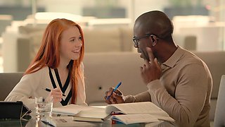 Redhead teen Dolly Little rides bbc of her tutor