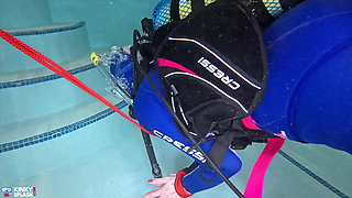 Underwater Bondage in Scuba Tied Tight & Dragged Through Water