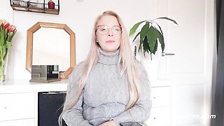 Anna red lingerie grey couch