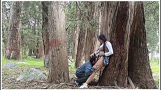 Beautiful College Girl With Big Ass And Busty Tits Fucks With A Perverted Old Man In The Jungle