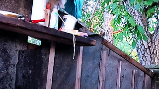 Big Tits Outdoor Shower Blowjob POV Closeup