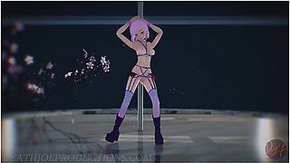 Pink bikini beauty in a sensual fantasy