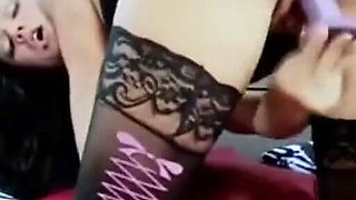 Fantastic Brunette MILF Masturbates Her Tight Pussy with a Dildo and Enjoys