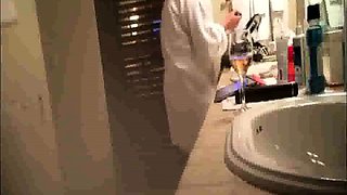 busty Stepmom smoking, drinking and naked