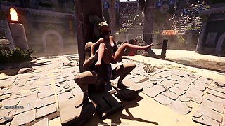 The ancient statue woke up and embarked to penetrate Lara in all her fuck holes, cramming her with glue. THREE DIMENSIONAL Anime porn Game