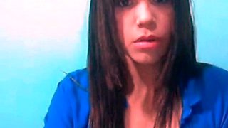 Squeezing Milk Out of Her Dark Nipples on Webcam