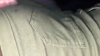 Assjob and Thigh Fuck with Pre-cum on Green Shorts