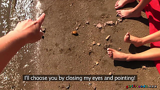Girlfriends XXX - Michelle, Carrie, Lollipop Khan Share BFF for Beach Groupsex