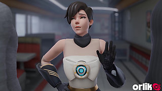 Tracer Got Bored with Guys - Tight Hole Double Penetration 3D Overwatch Animation