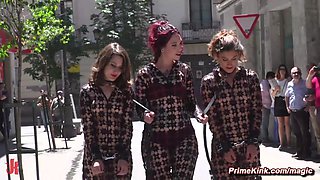 Slaves subjected to rough lovemaking in public