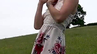 Countryside Walk with Cum Soaked Knickers Taped in Mouth