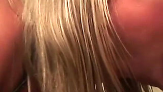 blonde babe with perky tits fucking on a desk