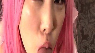 Hardcore three-way with Maki Horiguchi in pantyhose and