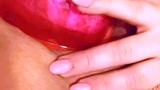 Close up funny cock jerking