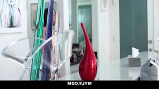 The buxom MILF, Krissy Lynn, awakens feeling frisky and urgently requires a large phallus.