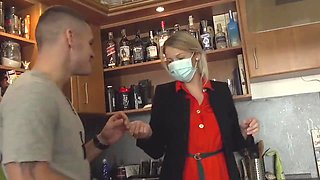 horny guy seductes blonde executor