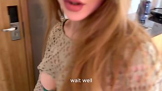 Pretty and hot couldn't leave him home alone and horny POV