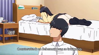 Hentai: Sexy Buxom Otaku Babe Lets Her Virgin Classmate Fuck Her While She's Reading Manga