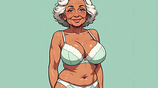 Sexy Curvy Matures Bra and Panty Art