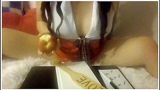 Teacher Mindysuelove Welcomes Her Students To Her Naughty Slutty Class And Eats Her Apple Riding You