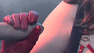 Spitting Blowjob Smoking MILF - Dominant Bitch in Glasses & Leather Gloves Edges & Bites Cock