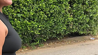 Freshly sweaty runner girl fucks stranger on the road