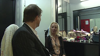 Blonde Milf gets naked and masturbates horny pussy