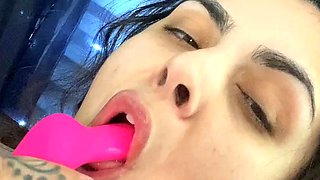 Chubby Brunette Big Boobs Dildo Masturbation