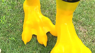 Expectation Walking on Majestic Silicone Paws. Reality Me Trying Not to Faceplant in the Grass While Filming