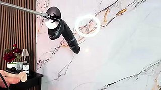Tattooed Blonde Sucks Massive Dildo