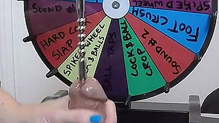 She Inserts a 30cm Probe All the Way Into His Meaty Cock. Playing BDSM Roulette.