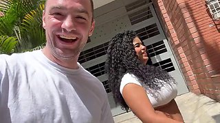 Big Tits Latina Squirter Has Multiple Squirting Orgasms on Big White Dick in Sexy Lingerie