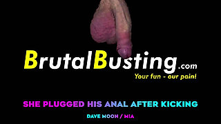 Special! She Shoved a Dildo Into His Anus After Kicking His Useless Testicles! - Dave Moon - Mia - Bbusting (ballbusting)