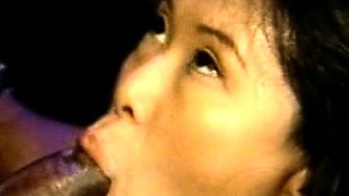 Oiled up milf jerk off a big cock takes load on ass