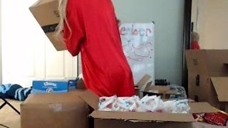 Busty blonde mature solo masturbation for webcam