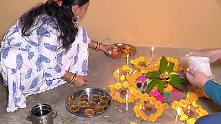 Indian Puja Bhabhi Having Sex On Diwali After Celebration Hardcore Having Blowjob60fps - Striptease