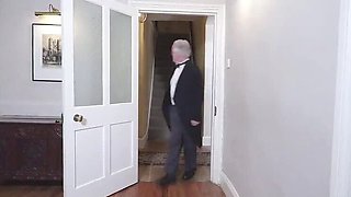 Lady of the Manor Gives a Wild Blowjob and Squirts with a Toy