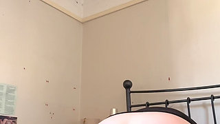 Glass Butt Plug Close up of Tight Cameltoe Pussy Covered in Oil Double Penetration Hard Cum Shot