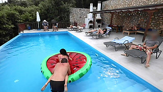 His Wife Can't Satisfy Him, so He Fucks Me Right by the Hotel Pool!